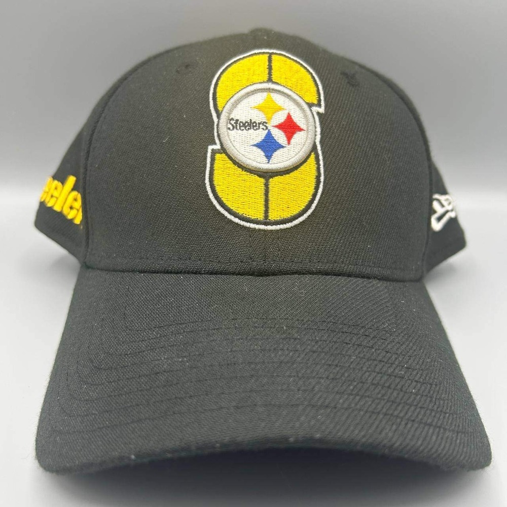Pittsburgh Steelers‎ Hat Men S-M Black 39Thirty New Era NFL Stretch Fitted Cap